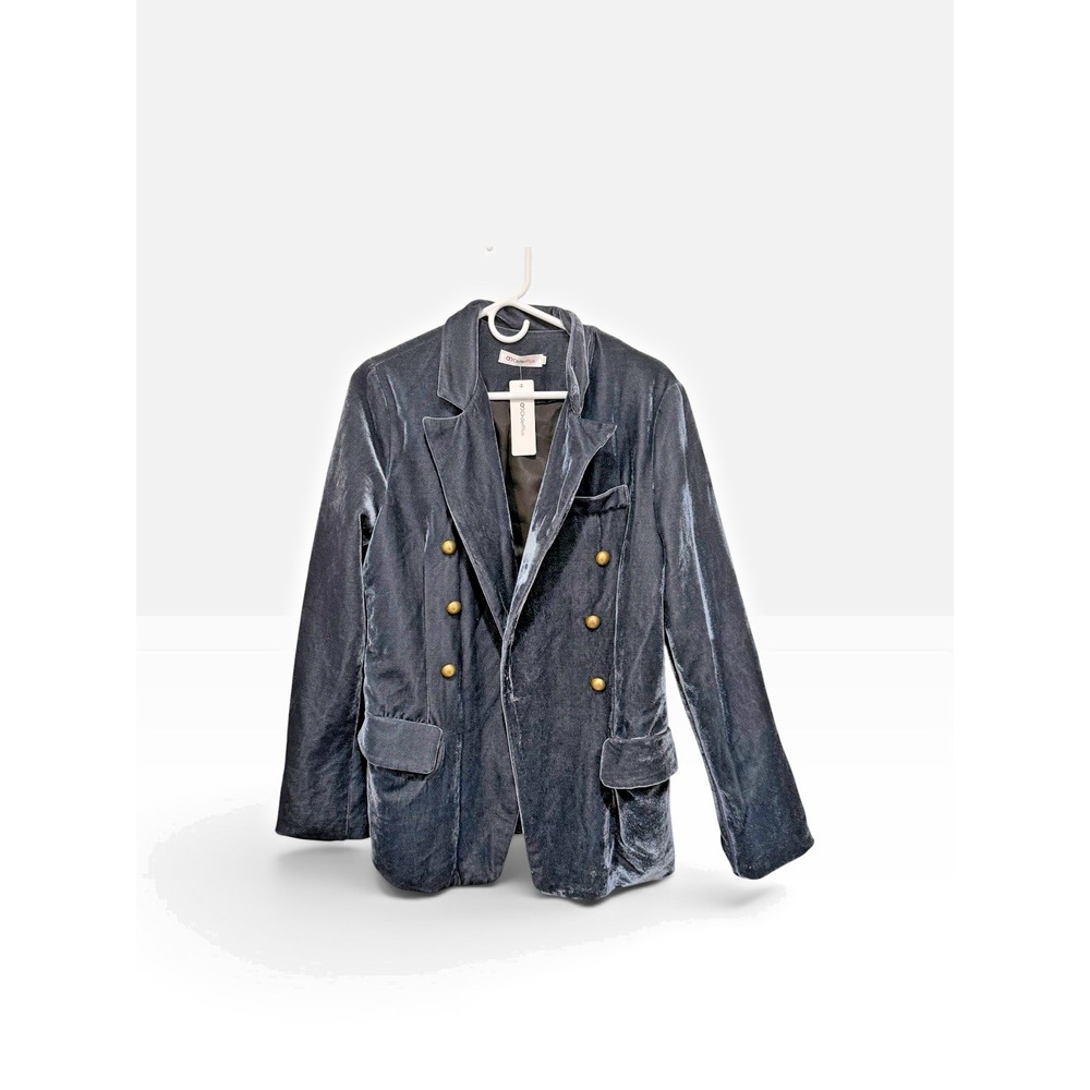 Double Breasted Military Velvet Jacket LARGE Indie Sleaze Band Grunge